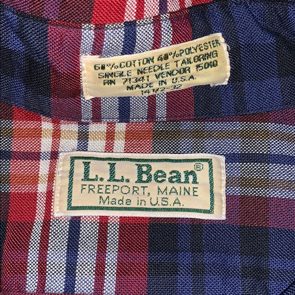 Ll Bean Plaid Button Down - image 3